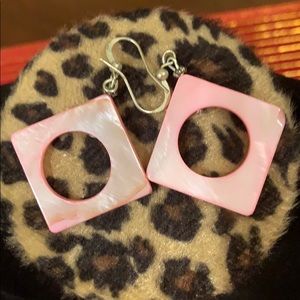 Pink shell earrings